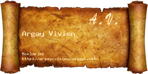 Argay Vivien névjegykártya